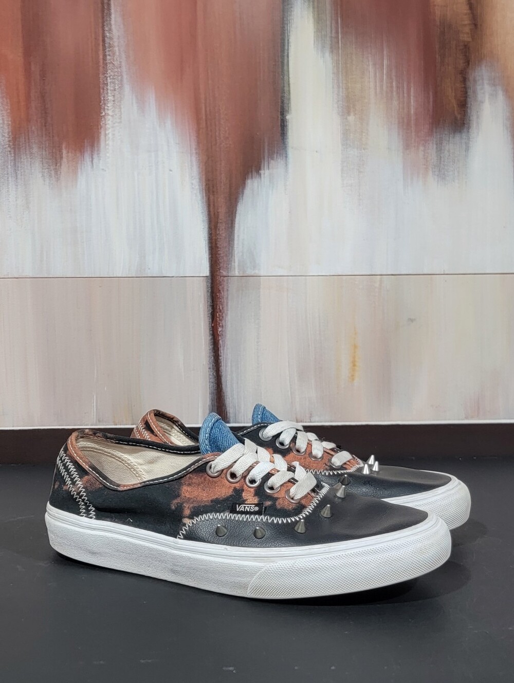 Vans Authentic Tartan Daze Acid Dyed Studded Shoes Unisex Men’s 7 Women’s 8.5